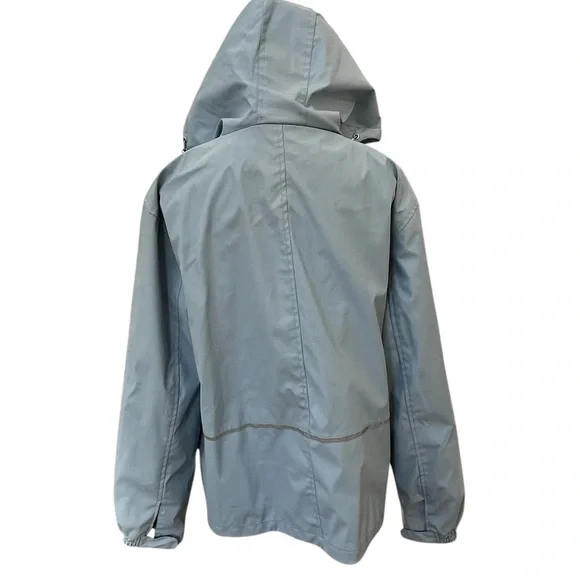 Black Dog Light Blue Women’s XL Raincoat Full Zip Hood Adjustable Wrist - Picture 7 of 9